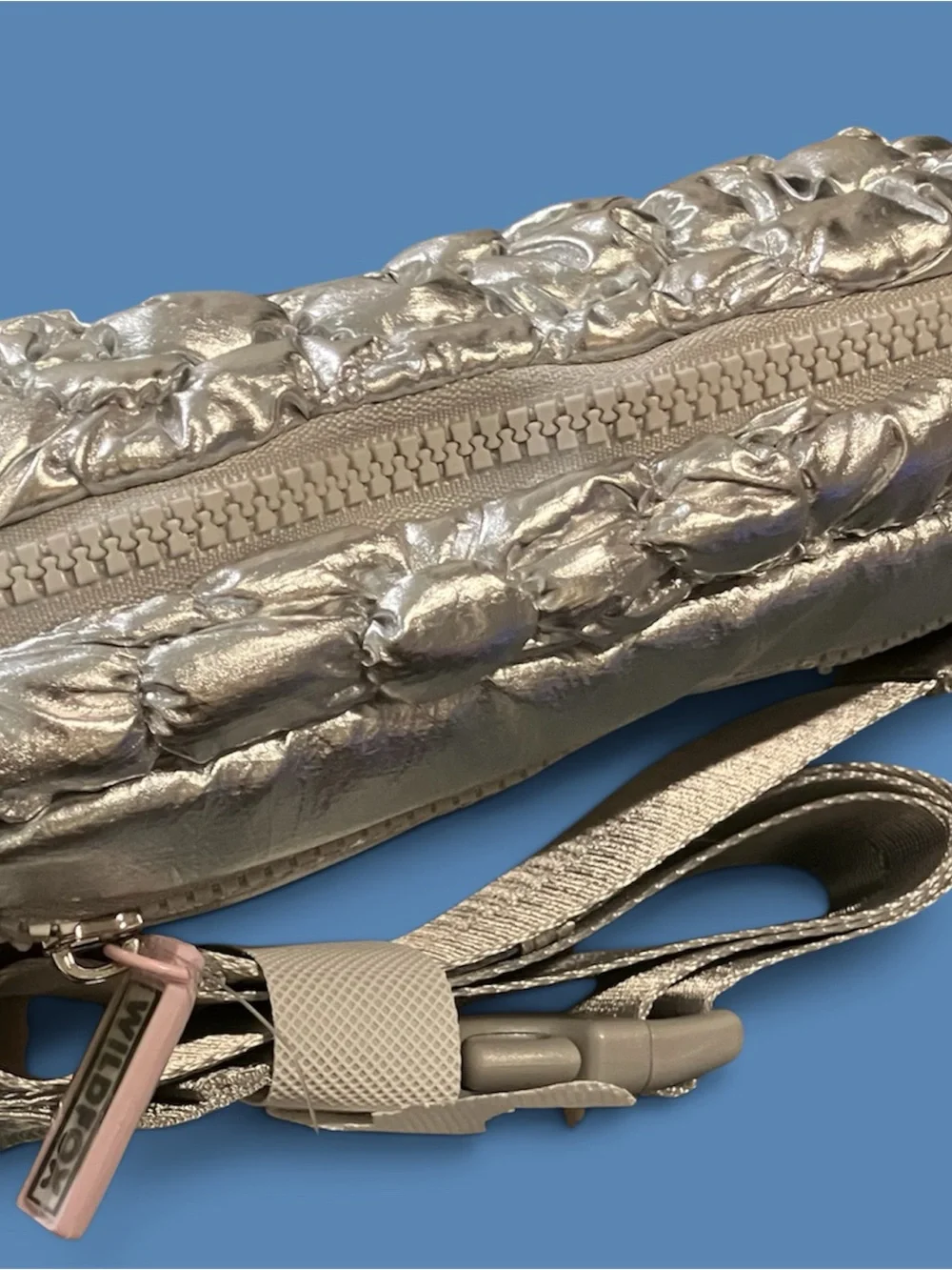 Wildfox Silver Metallic Quilted Bag